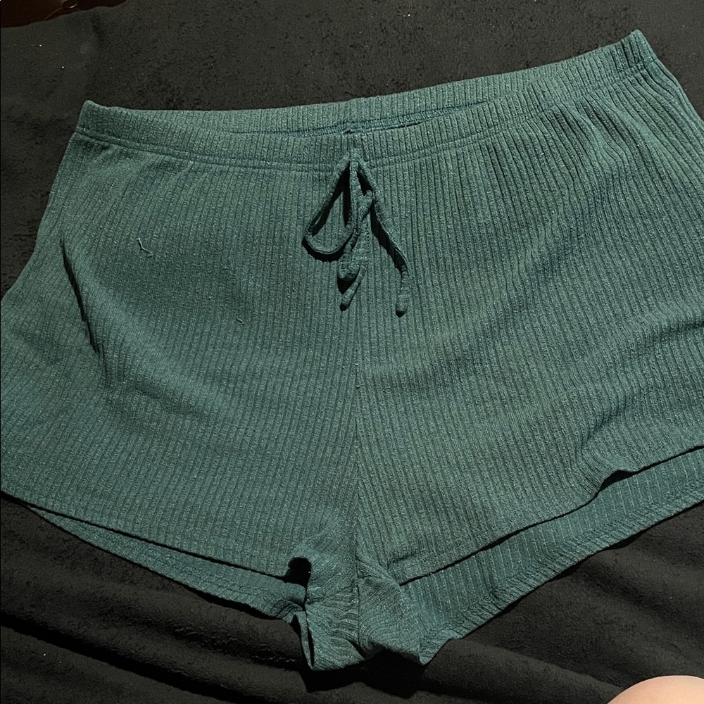 SHEIN Teal Ribbed Athletic Shorts